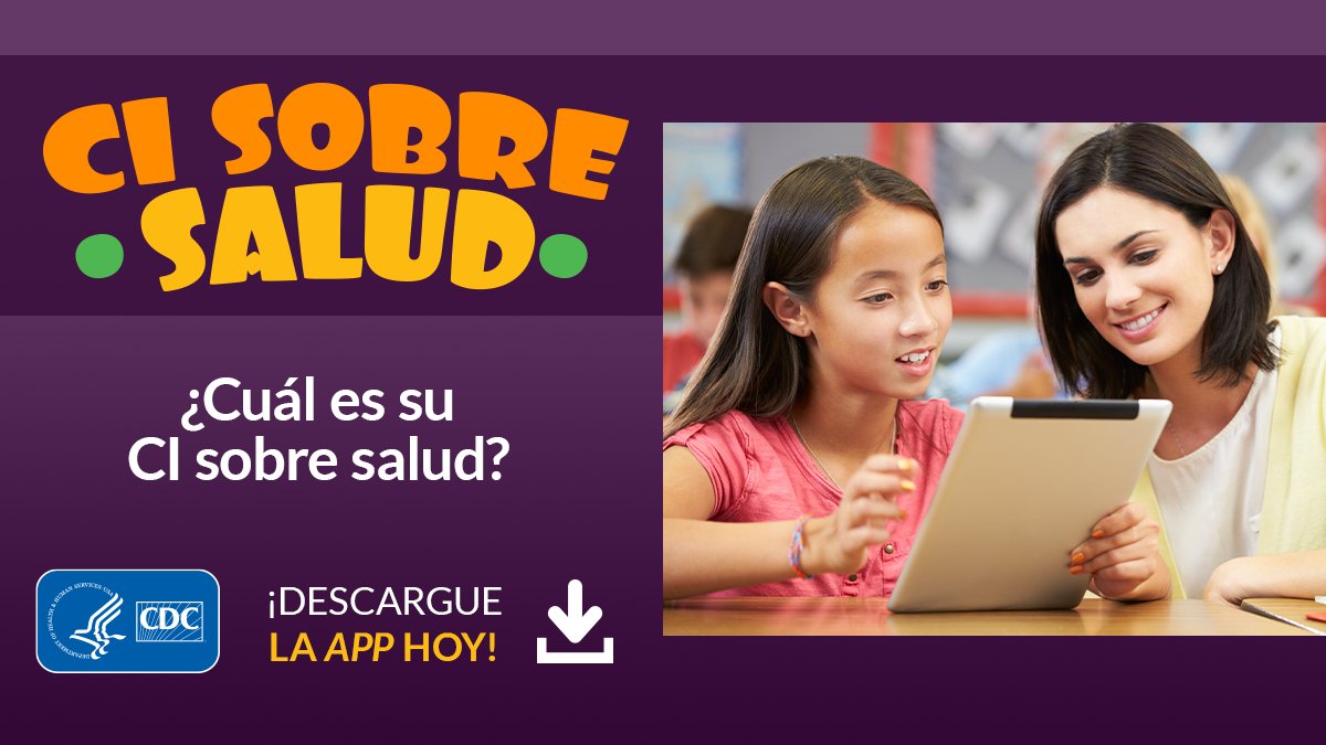CDCespanol's tweet photo. Un llamado para todos los sabios de salud pública: Prueba tus conocimientos de salud en la aplicación de los CDC. 

#PídeleAAlexa "Alexa, inicia el CI sobre salud de los CDC" para jugar en tu dispositivo habilitado para Alexa hoy.

https://t.co/PUBgdeg7ky #SaludPública https://t.co/aWrzu6g74F