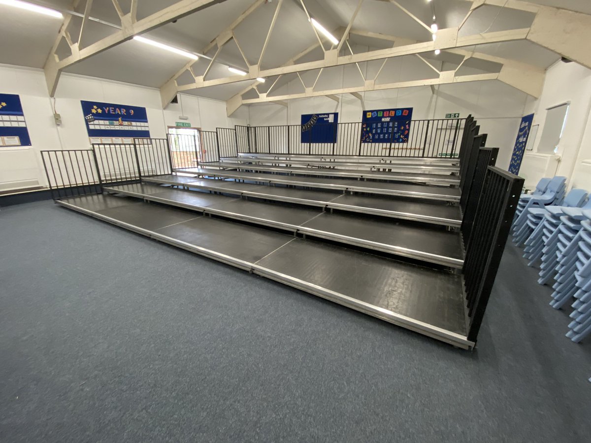 SSL_Staging's tweet photo. Quick little Friday morning job up in Leicester at Maple Hall, where they needed a tiered seating arrangement for their school play for them to put their chairs on.

#StageHire #StageDesign #StageBuild #ElevateYourEvent #MadeinBritain #StagingServices #StagingandEventsServices https://t.co/Y2pJ5hS394
