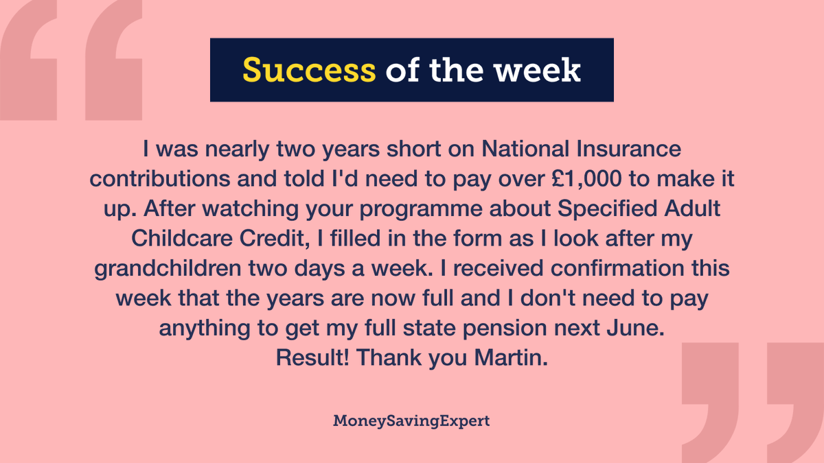 MoneySavingExp's tweet photo. If one of your family members looks after your children while you work, they can apply for a little-known credit that may be worth £1,000s.

See how to check if you qualify and please help spread the word to anyone who may benefit 🩷

https://t.co/xGB8i5CHMM https://t.co/H2vHU00hri