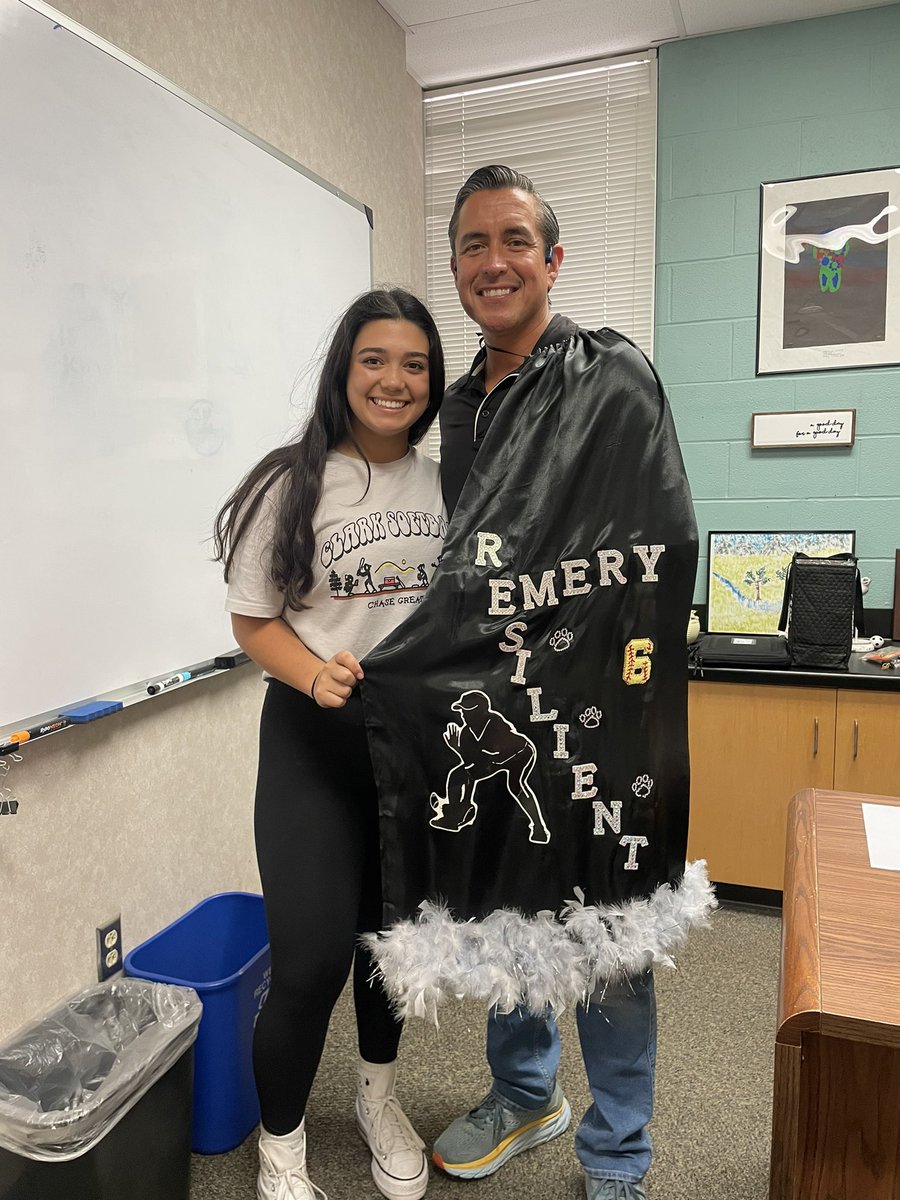 GAME DAY VS CHURCHILL!! 
Today my cape went one of our amazing assistant principals, Mr. Cortez! Thank you for everything you do for our campus!! Today we play at the NISD field 2 @ 5!! <a href="/ClarkSoftball/">Clark Softball</a>