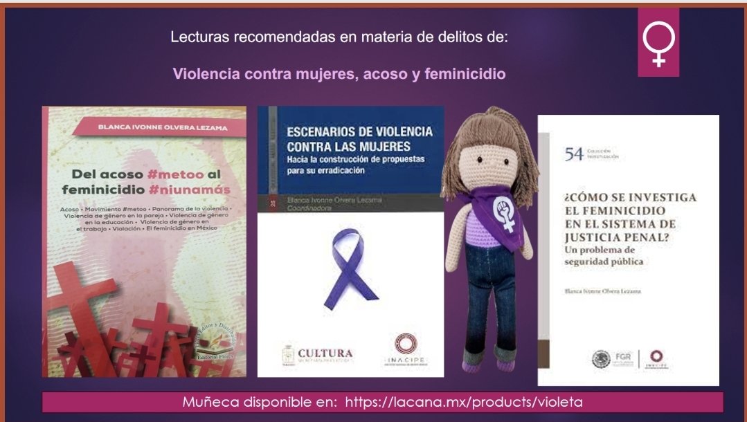 Por si es de interés algunos libros de mi autoria en materia de #ViolenciaVsMujeres #Acoso #Feminicidio
Disponibles en <a href="/dijuris/">Dijuris Librería Jurídica - México</a> y la muñequita violeta en <a href="/LaCanaMx/">La Cana</a> 👇