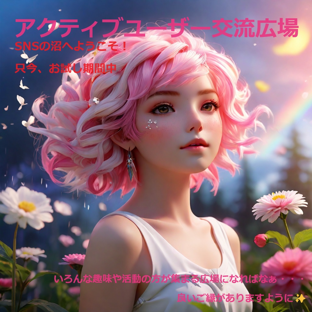 2024/03/09
交流広場【SNSの沼】へようこそ！（お試し期間中）

ここはアクティブユーザー交流広場です✨
参加条件は、このポストのリポストだけ🤟

①午前中にリプ欄にポスト
　オリポス貼付の場合はリポストで応援！
②“いいね、挨拶、リポスト”などで交流

【明日は何の日？】も継続中！
#ヌル禁