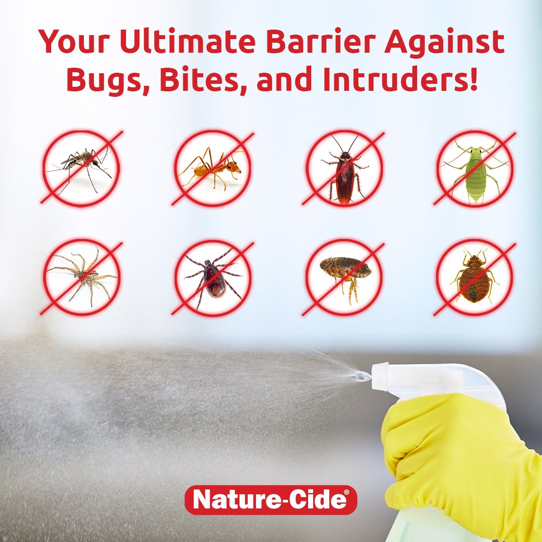 naturecide's tweet image. Our Insect Repellent is your #1 defender against bed bugs, cockroaches, mosquitos, ants, fleas, ticks, house spiders, aphids, and more! 🏠 You and your family deserve the best protection 💪

#NatureCide #InsectRepellent #PestFree