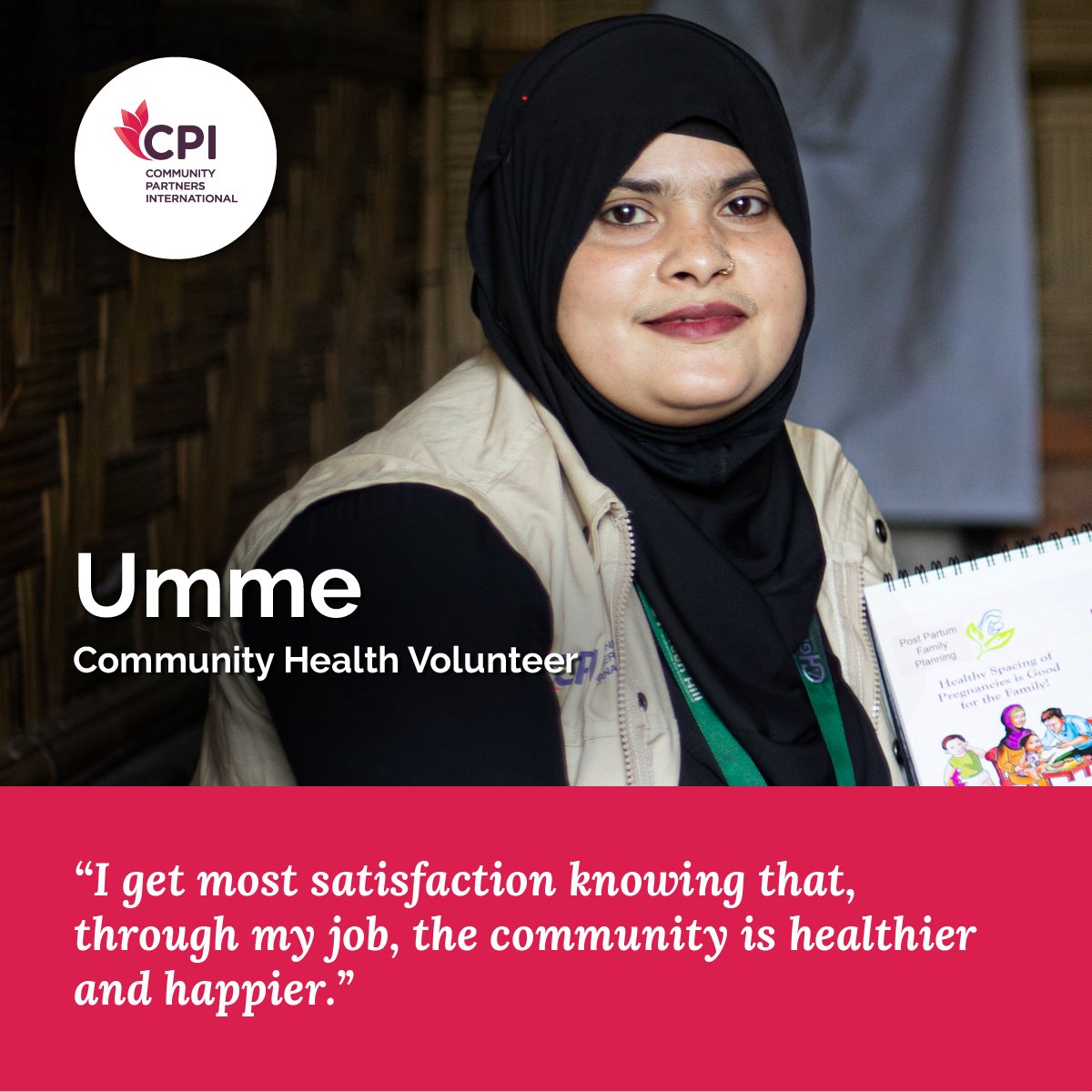 #IWD2024 #InternationalWomensDay #InspireInclusion #InvestinWomen Umme is a Community Health Volunteer supported by Community Partners International in Kutupalong Refugee Camp, Bangladesh. 👉 ow.ly/jr6R50QO7mf