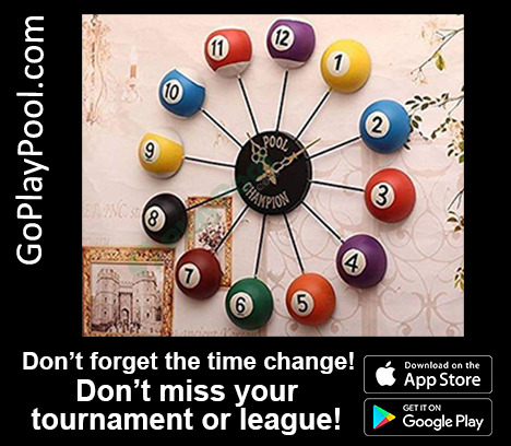 GoPlayPool's tweet photo. Don't forget the time change!!!
#timechange #goplaypool #practice #playingpool #playingbetter #followers #reels #improve #focus #better #whynot #betterplayer #winning https://t.co/pR9VQd9Ueh