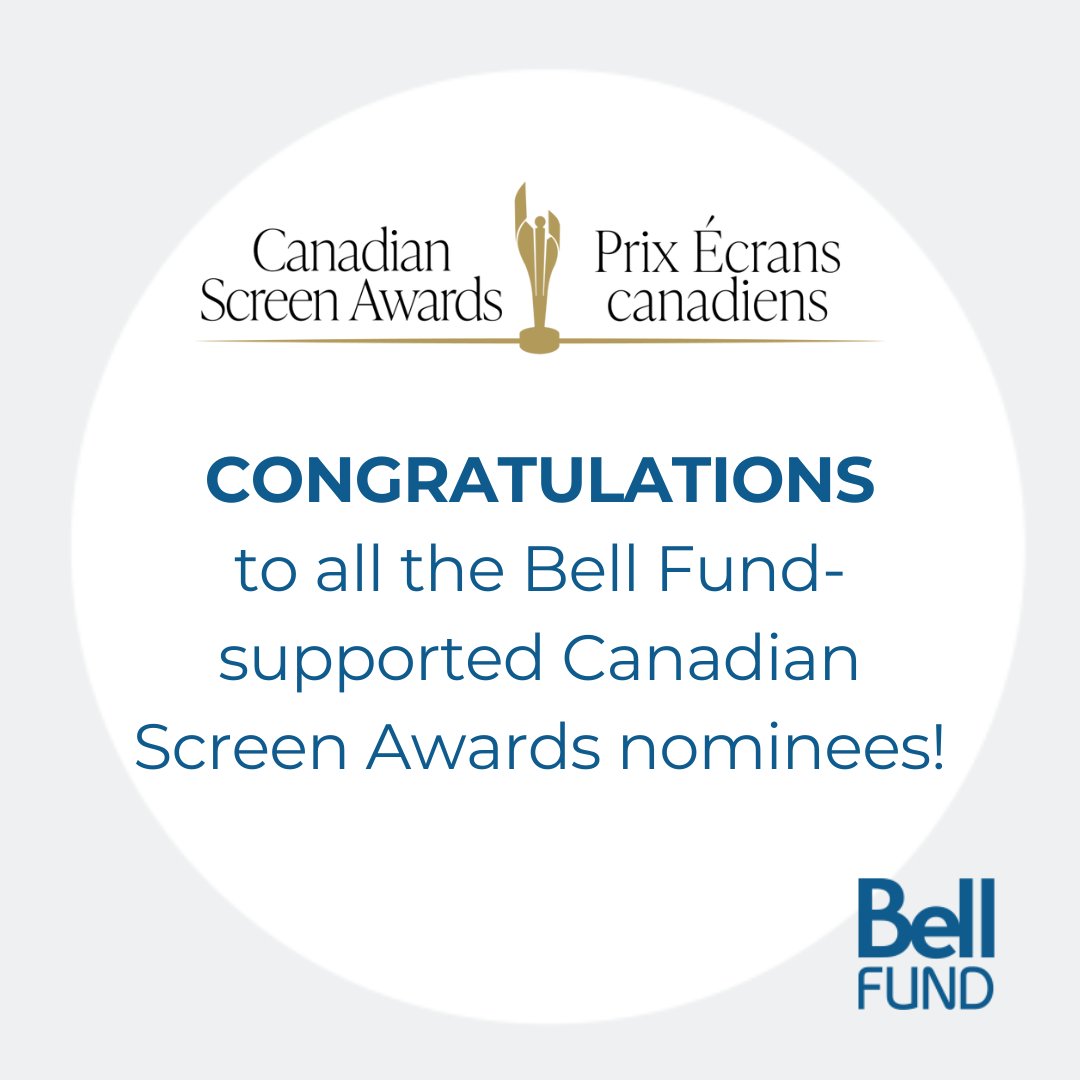 Congratulations to 22 Bell Fund-supported projects for their 73 nominations at the 2024 Canadian Screen Awards! Looking forward to celebrating your excellent work. 🌟 The full list of nominees is available here: academy.ca/nominees/