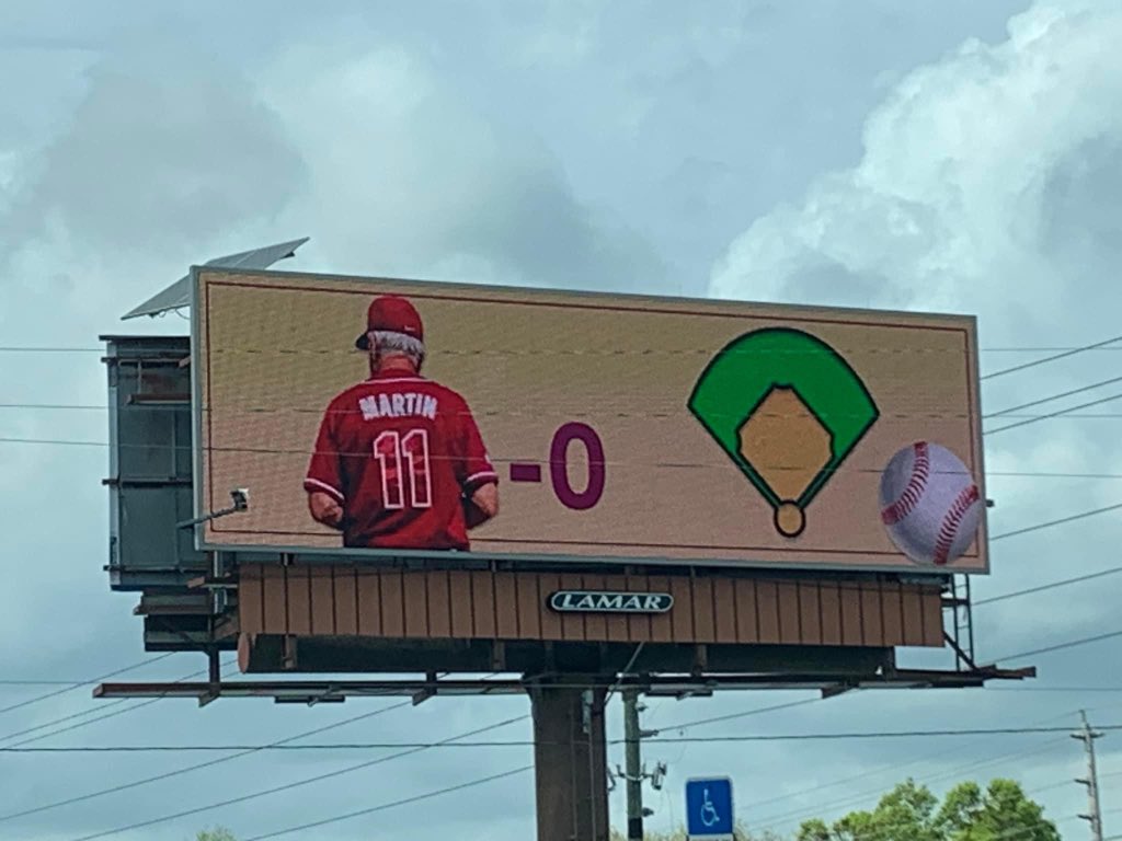Billboard in Tallahassee near the corner of Appalachee &amp; Hendrix. Shoutout whoever did this! 1️⃣1️⃣