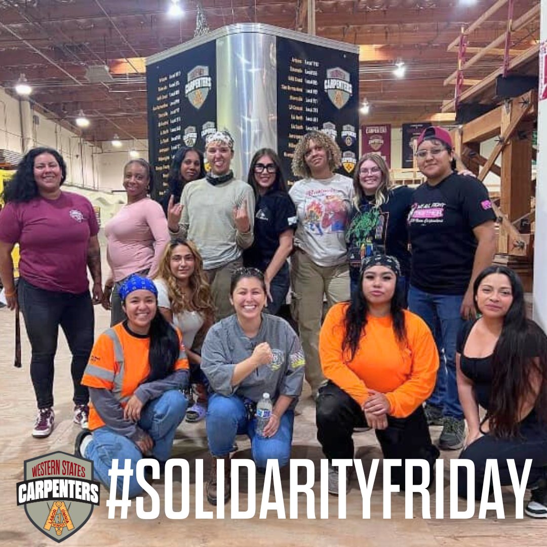 Happy #SolidarityFriday & #InternationalWomensDay from our #SistersInTheBrotherhood 💪 #Carpenters, what does #Solidarity mean to you? 

#WICWeek #WomenInTheTrades #Tradeswomen #WomenInConstructionWeek #WSCarpenters #JobsWagesBenefits #WeBuildAmerica #Sisterhood