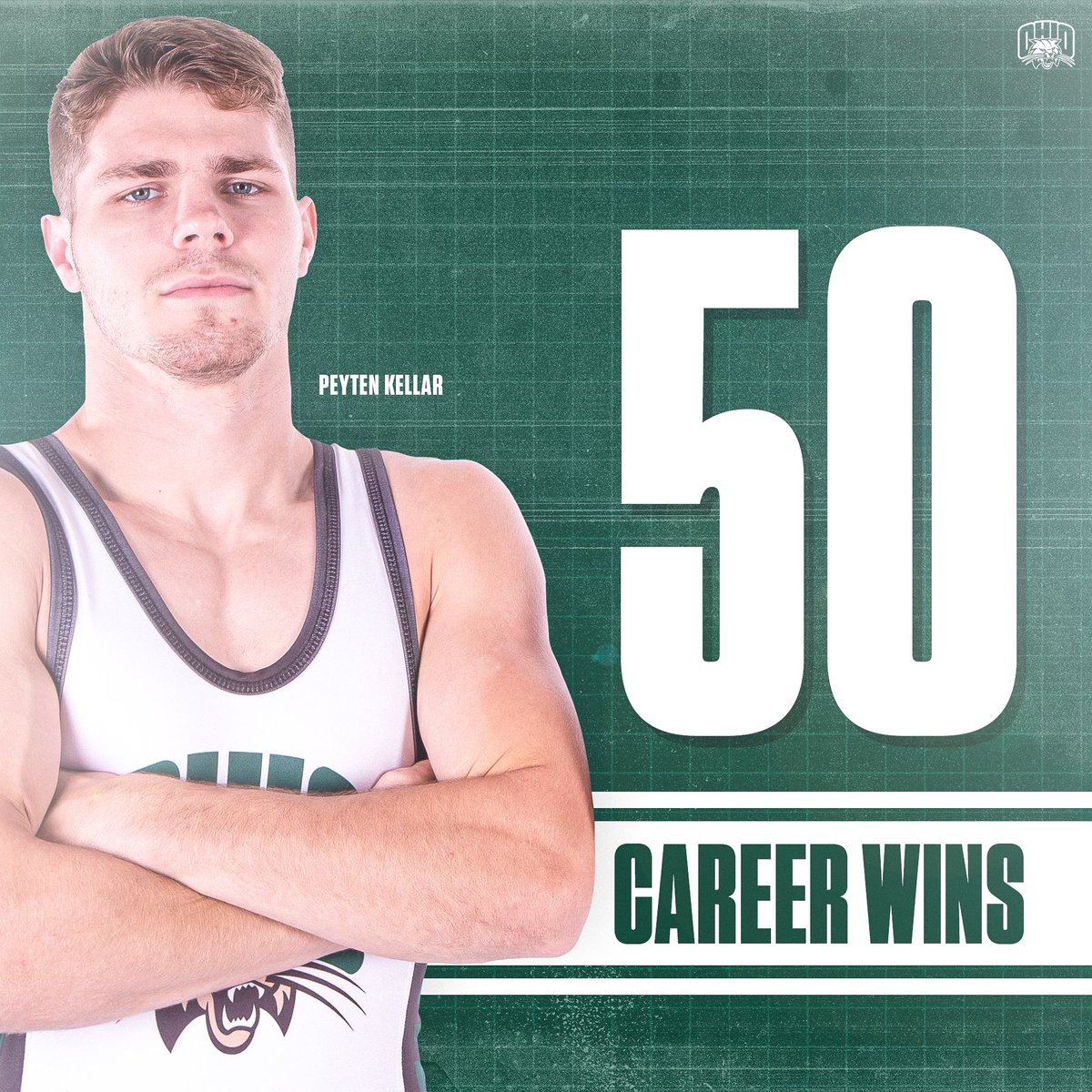 OhioBobcatsWR's tweet photo. Not only did @KellarPeyten advance to the semifinals, he picked up his 50th career win 😼

#OUohyeah https://t.co/i1YMa4y2aV