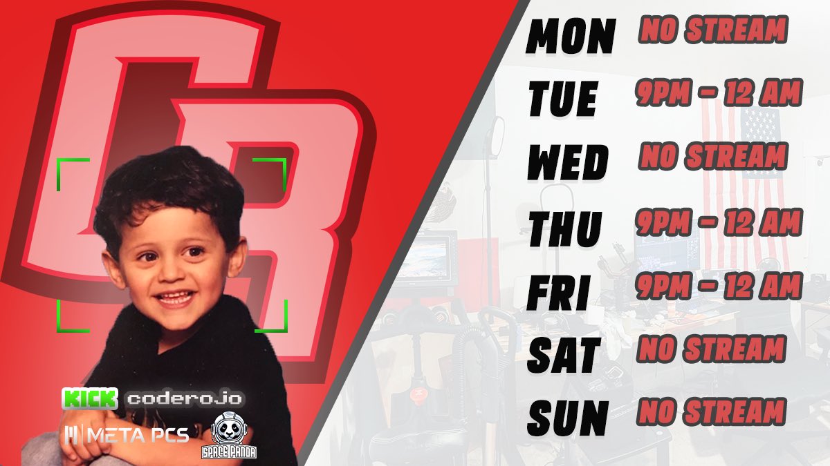 coderojo's tweet photo. Here is my finalized stream schedule 🚀

(plz rate the design)

Would love to see y’all there 🙏🏽 https://t.co/JeublGVxjc