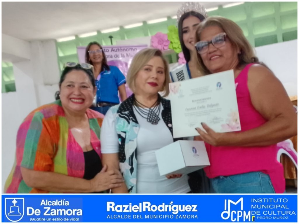 Imcguatirezamo's tweet photo. 08/Mar/24: El IMC Pedro Muñoz se sumó al acto del Día de la Mujer organizado por el Instituto Autónomo de Zamora de la Mujer dónde se reconoció la labor de un grupo de damas entre ellas nuestra coordinadora ejecutiva Raquel Di Battista y la promotora cultural Carmen Delgado. https://t.co/J47XaCmrCy