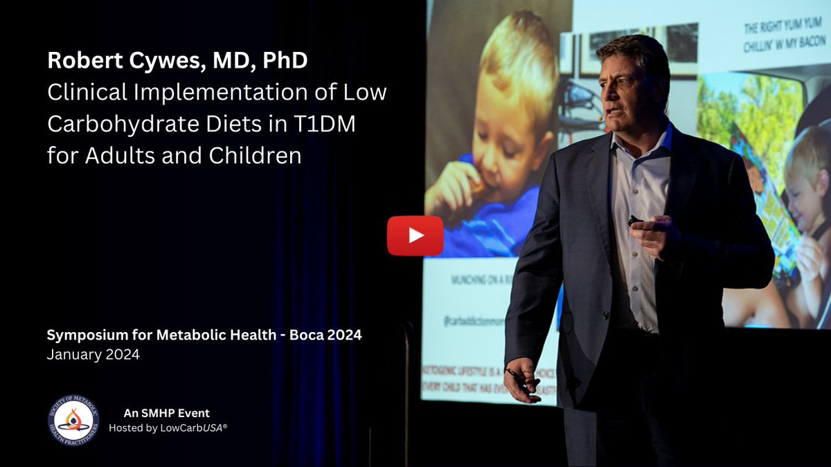 Dr. Robert Cywes (@carbaddictiondr) presents a comprehensive overview of the clinical implementation of low carbohydrate diets in Type 1 diabetes mellitus (T1DM) for both adults & children. His presentation, divided into two parts, delves into the challenges & solutions