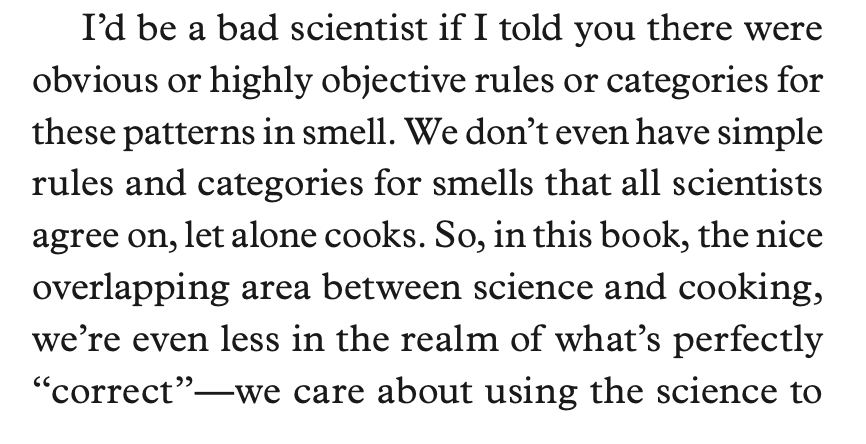 ariellejjohnson's tweet photo. to understand flavor, you've got to understand smell. And to understand smell, you've got to think multivariate. This was my excuse to sneak in the words & wisdom of George Box and @EdwardTufte into what is ostensibly a cookbook #Flavorama https://t.co/3efgI3MX8L