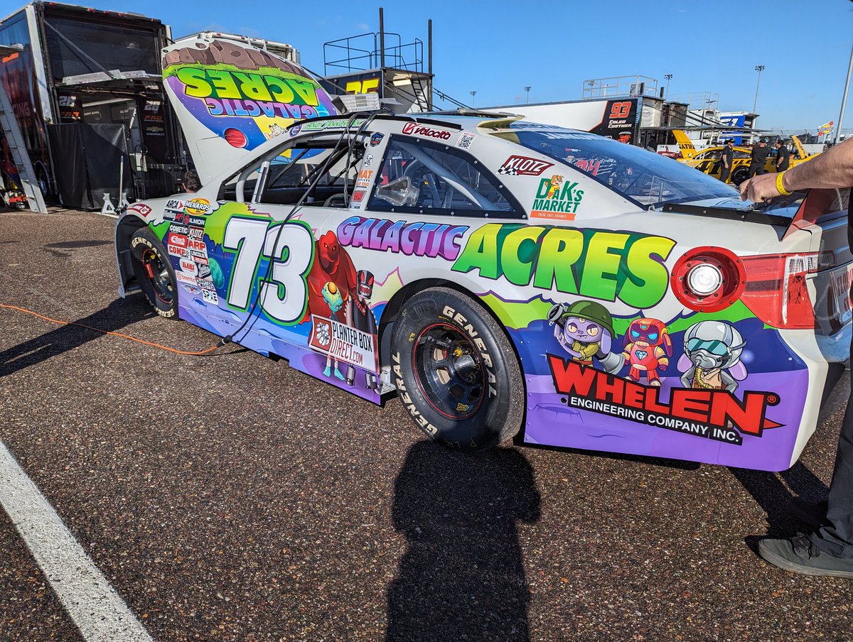 Our @GoodGamingInc Galactic Acres #73 looks sharp 🤩. Gearing up for @ARCA_Racing practice in T-Minus 30 minutes. ( 3:30 ET ) Follow along with live timing and scoring at arcaracing.com/race-center-am… Download Galactic Acres on Android Now! Free to download free to play. Coming to…