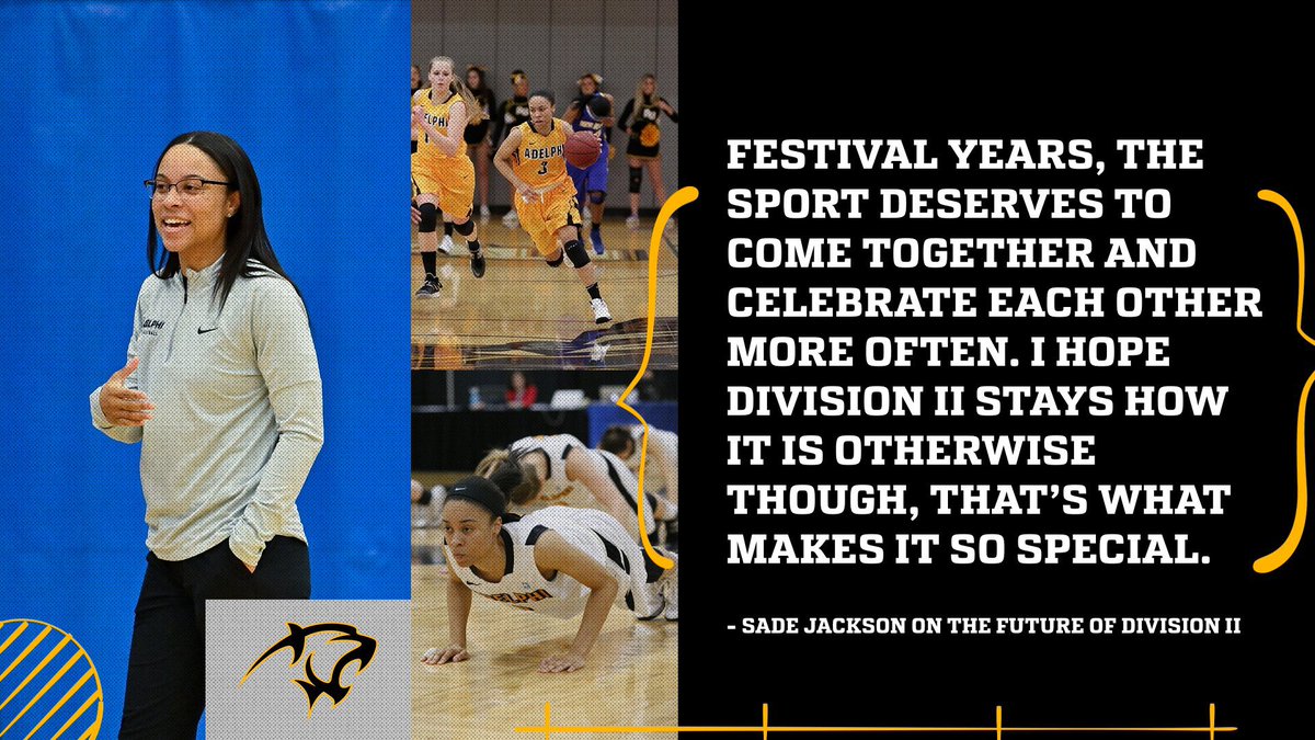 In honor of the 50th Anniversary of <a href="/NCAADII/">NCAA Division II</a> today we introduce our new series: Division II Coaches, Then &amp; Now 💛🖤

First up, <a href="/AdelphiWBB/">Adelphi Women’s Basketball</a> Head Coach Sade Jackson‼️

How has being a Division II Player/Leader affected you? Let us know ⬇️

#pawsup🐾