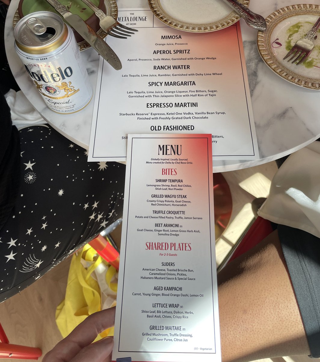 Update on <a href="/Delta/">Delta</a> Lounge at #SXSW. VERY worth it. Free food and two free drink tickets. Free merch too. Great place to chill. Getting popular but worth the wait.

📆 March 8-12, 11am-6pm daily
📍 Estelle’s, 400 Colorado