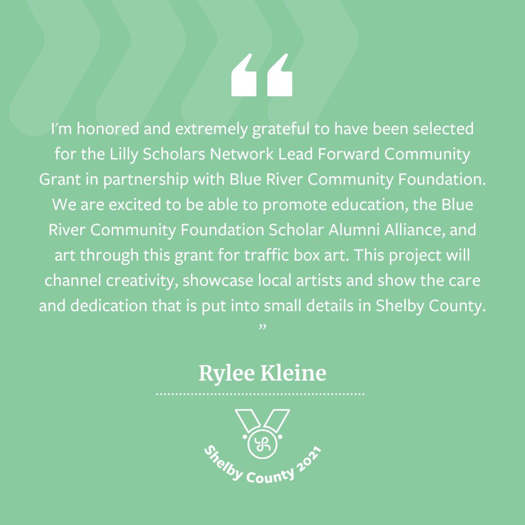 Current and Alumni Lilly Scholars are eligible to partner with a nonprofit and apply for up to $2,500 in grant funds to improve an Indiana community.

Applications for the Lead Forward Community Grants program are open through April 15.

Apply at lillyscholars.org/leadforward.