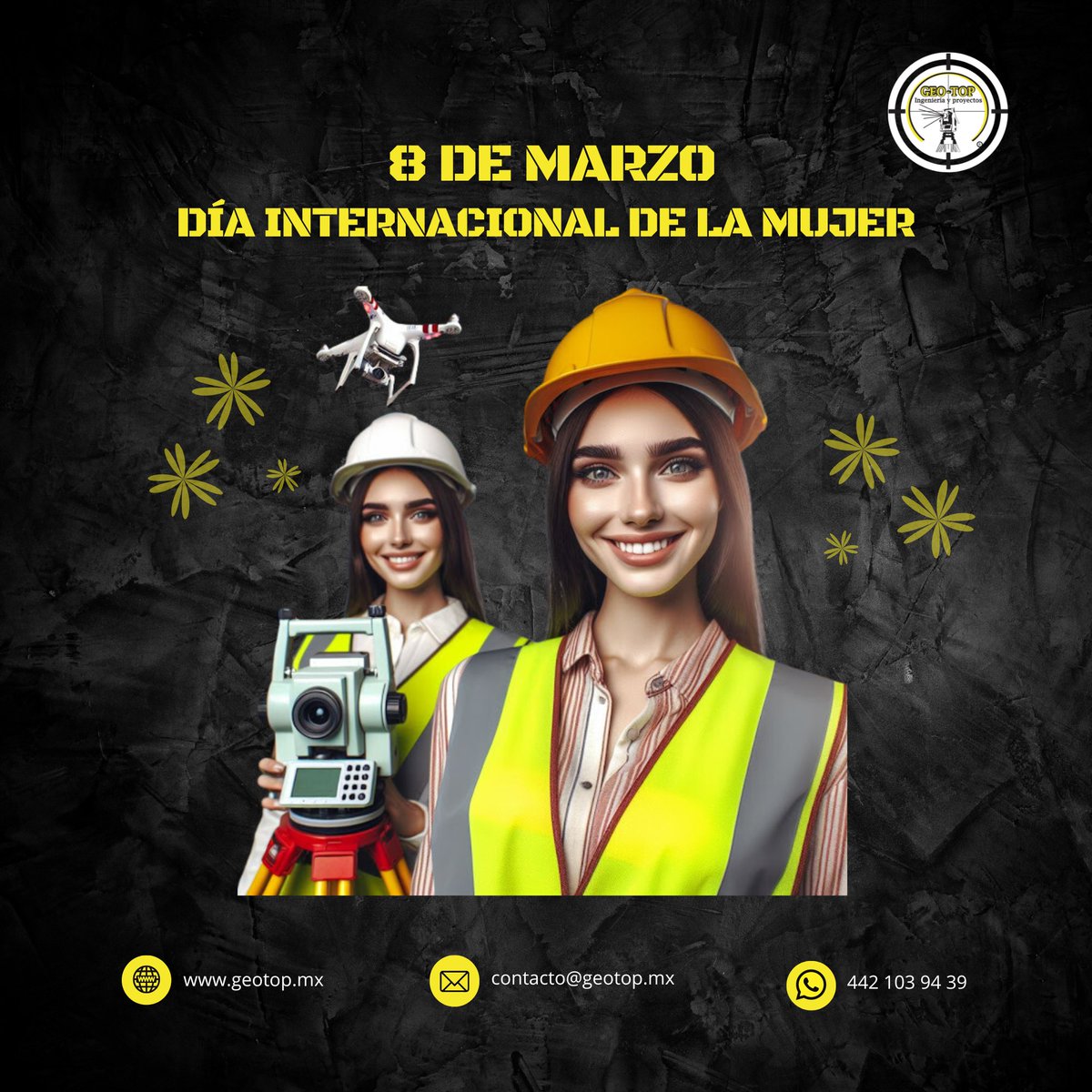 GeoTopOnline's tweet image. El 8 de marzo se celebra el Día Internacional de la Mujer, una fecha que conmemora la lucha por la igualdad de género y los derechos de las mujeres en todo el mundo.

#GeoTop #GeoTopEmpresadeTopografia #DíaInternacionalDeLaMujer #Mujeres #DerechosDeLasMujeres #8deMarzo