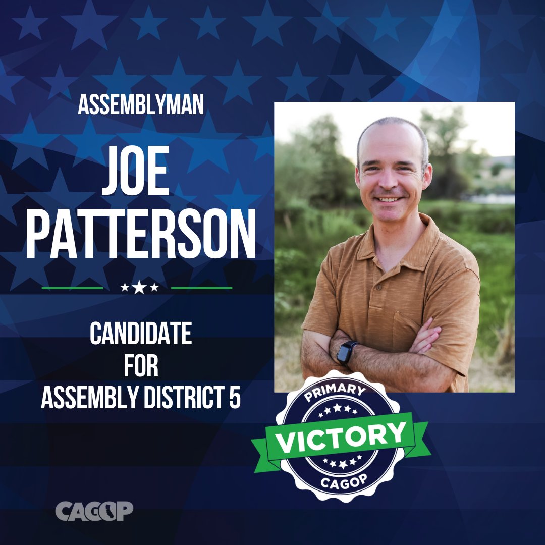 CAGOP's tweet photo. CAGOP congratulates Assemblyman Joe Patterson on advancing in #AD05 https://t.co/LoiCLBM6pq