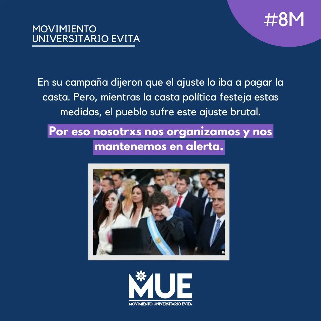 MueLitoral's tweet photo. ¡La lucha sigue, organizadxs, en la calle, en las universidades, en el trabajo!

Movimiento Universitario Evita. https://t.co/Ihca26LSf4