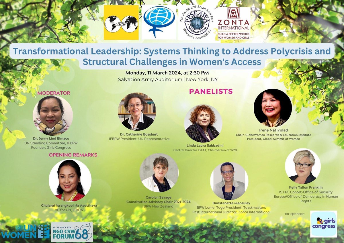 On #WomensDay2024 , I start my annual mission NY for <a href="/UN/">United Nations</a> #CSW68 . Will be steering events this year starting w/ a session on Transformational Leadership by <a href="/BPWInternationl/">BPW International</a>  <a href="/ZontaIntl/">Zonta International</a> PPSEAWA <a href="/GlobeWomen/">GlobeWomen</a> w/ amazing panelists. See you there!