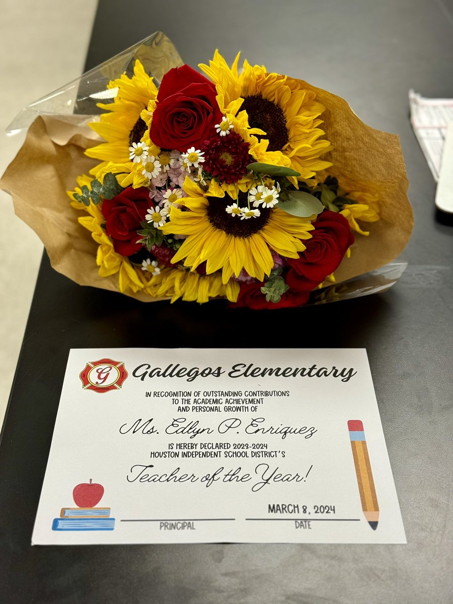 Today I got surprised with these beautiful flowers and certificate. I honestly couldn’t believe it! Sometimes you think no one is noticing but everything you do in life gets noticed whether it’s good or not. I am very honored to receive this. Thank you so much <a href="/GallegosElem/">Gallegos Elem.</a>