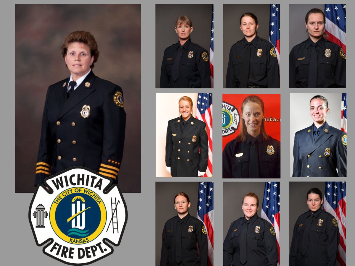 Happy International Women's Day to these members of Wichita's Bravest, 136.5 yrs of combined experience and dedication to WFD. Thank you FC Snow, Lt Ward, FFs Menges, Fuller, Pearson, Deitchler, Harper, Carson, Redenbaugh and Anderson (names listed in order of yrs of service).