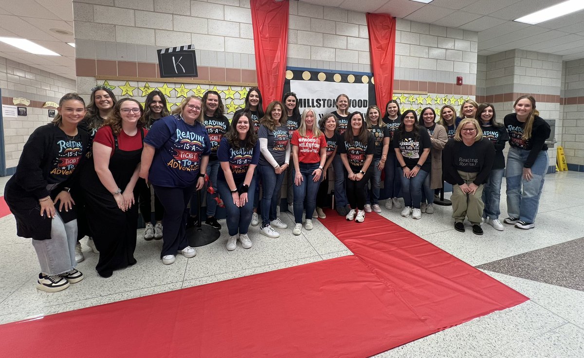Lights, Camera, Read! 🎬 <a href="/MillstonePS/">Millstone Primary</a> had a successful Family Literacy Night last night! A round of applause 👏 for these amazing volunteers and the ones not in the photo as well!! Thank you to all the families who enjoyed our movie-themed stations &amp; the PTO Book Fair!