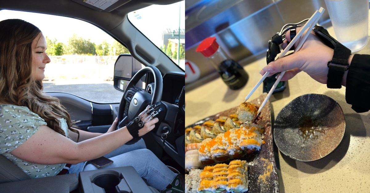#NPChampion #Ambassador Natasha is always on the move! See how her #MCPDriver enhances the experience of daily tasks such as driving or simply grabbing a quick lunch. #NakedProsthetic #ItsAllAboutFunction #ADLs #Prosthetics #ProstheticFingers #MedicalDevice