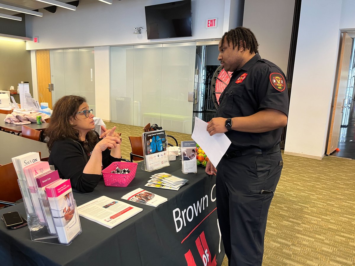 Brown Cancer Center once again partnered with @loukyfire to offer skin cancer and head and neck cancer screenings today. Firefighters are exposed to carcinogens that put them at higher risk for cancer. Early detection is the best protection!
