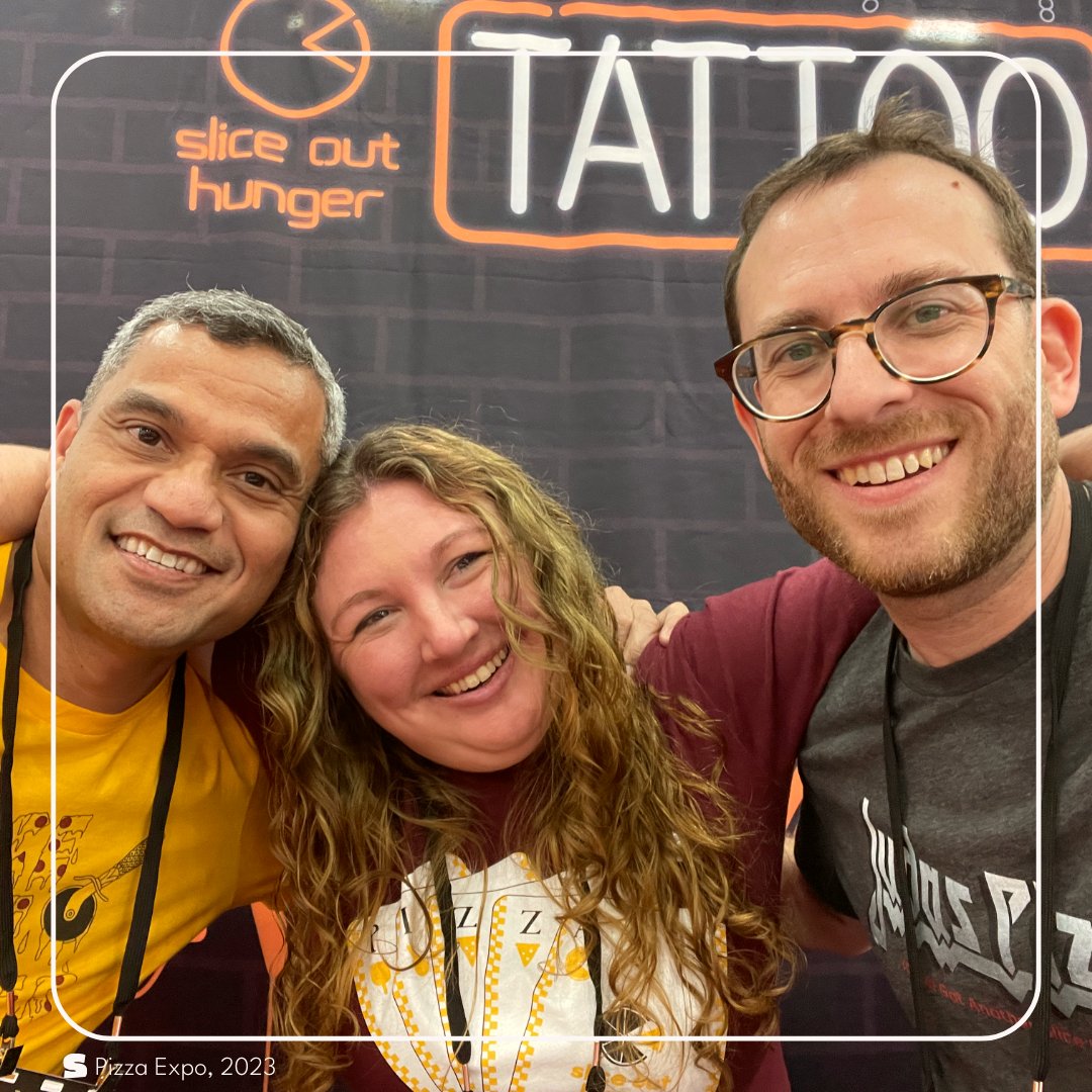 Who’s heading to @PizzaExpo today🍕👀 Now through 3/21, #SliceOutHunger will be at Booth 3566 right next to the @OoniHQ and the International Competition floor! Come say hi👋 We have 4 new temporary tattoos for you to try! Maybe you’ll even make them permanent…if you dare😆