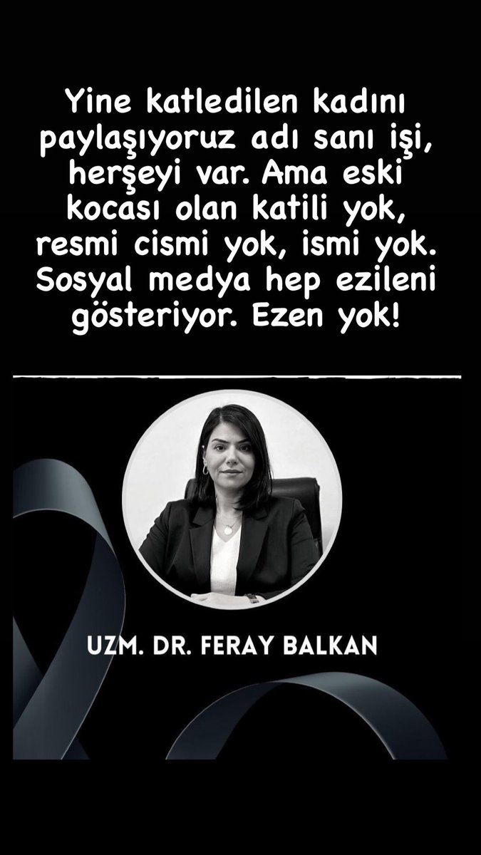 Kadın olmak suç mu? 7 Ocak 2021’de Acil Tıp Uzmanı oldu, iki evladı var, gerisi karanlık ve boşluk artık. Çok üzüldük çok ama daha çok öfkelendik. Neden korunmuyoruz, neden bu kadar kolay, 39 yıl, en az 20 yılı eğitim bunun. Alt tarafı bir çiçek koklayıp,…,sevip gidemedik😢