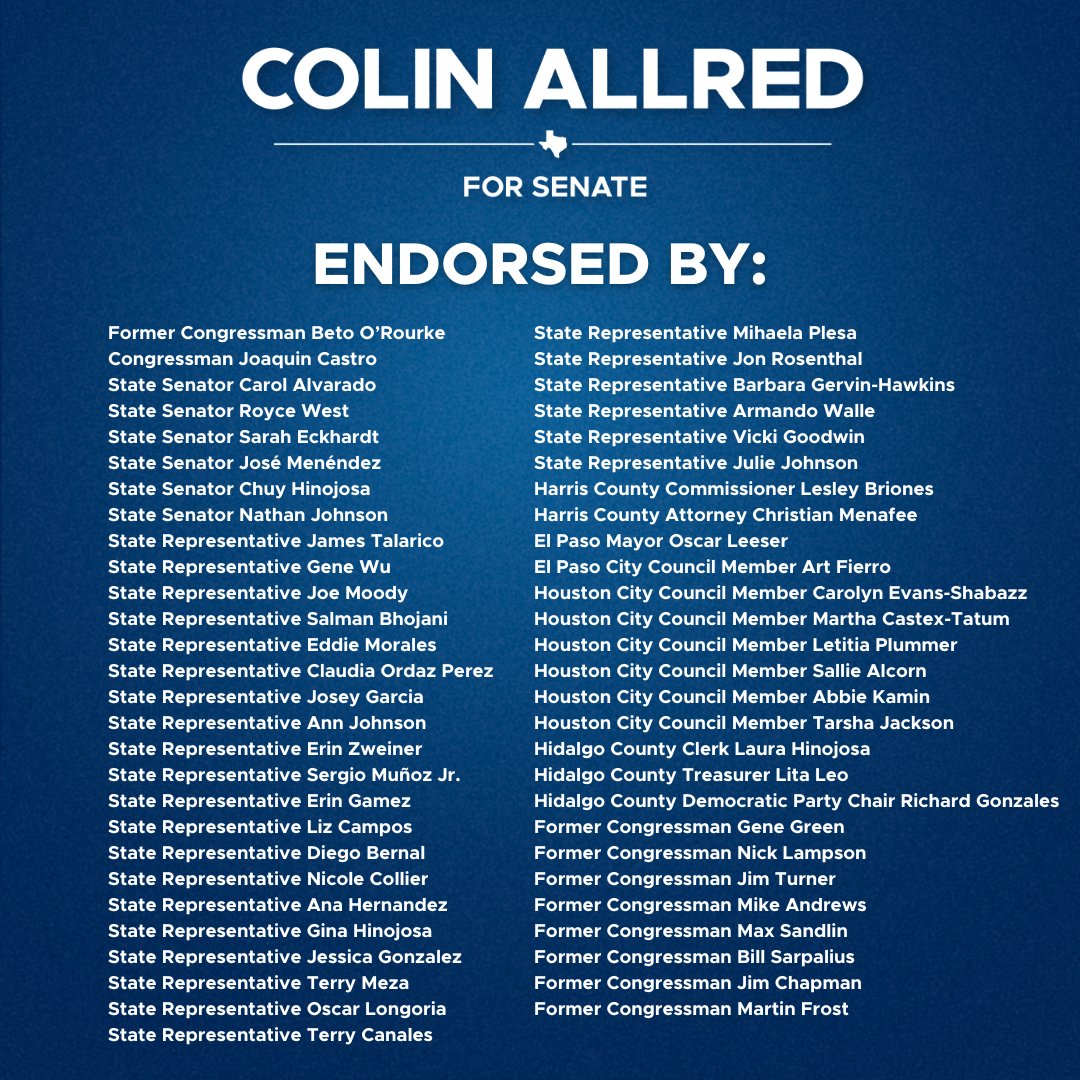 These Texas leaders know their communities and they know we cannot afford six more years of Ted Cruz. Proud to have them on the team. Let’s win this thing together.