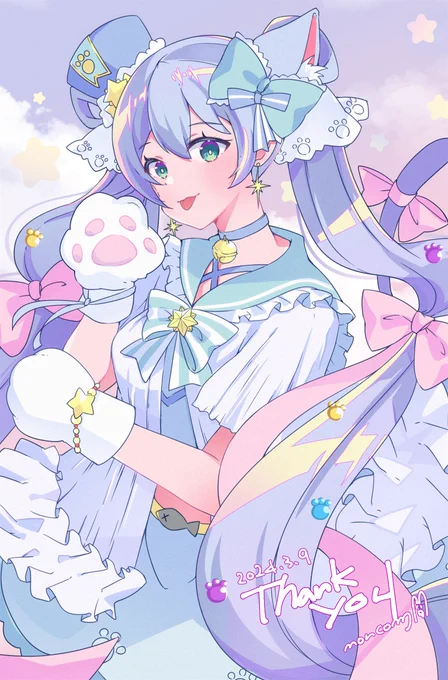 ミクの日にゃんこず合同企画で雪ミク2021のnoncomVer.を描いた!!久々にこの子描いた!企画誘ってもらってありがとうーミクさんおめでとー!!! #Magical_Snow_Cats_Carnival #にゃんこズ合同 #初音ミク #ミクの日2024 