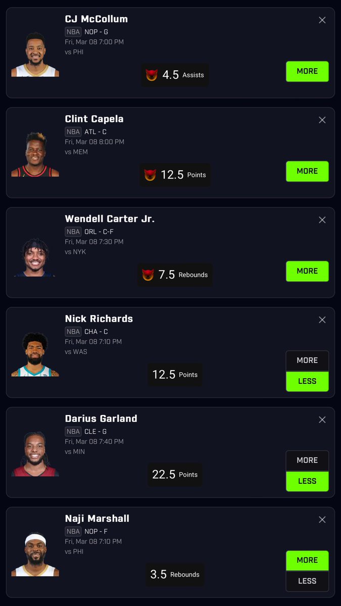 Flex Friday 6-Leg 49X 😈☢️🔥

If this BANGS, I'll send $100 to 5 people who Like+RT and FOLLOW! 💚🔄

Link to tail below 👇

#PrizePicks | #PrizePicksNBA | #GamblingX | #PropBets | #NBAX | #PlayerProps | #DFS | #DraftKings
