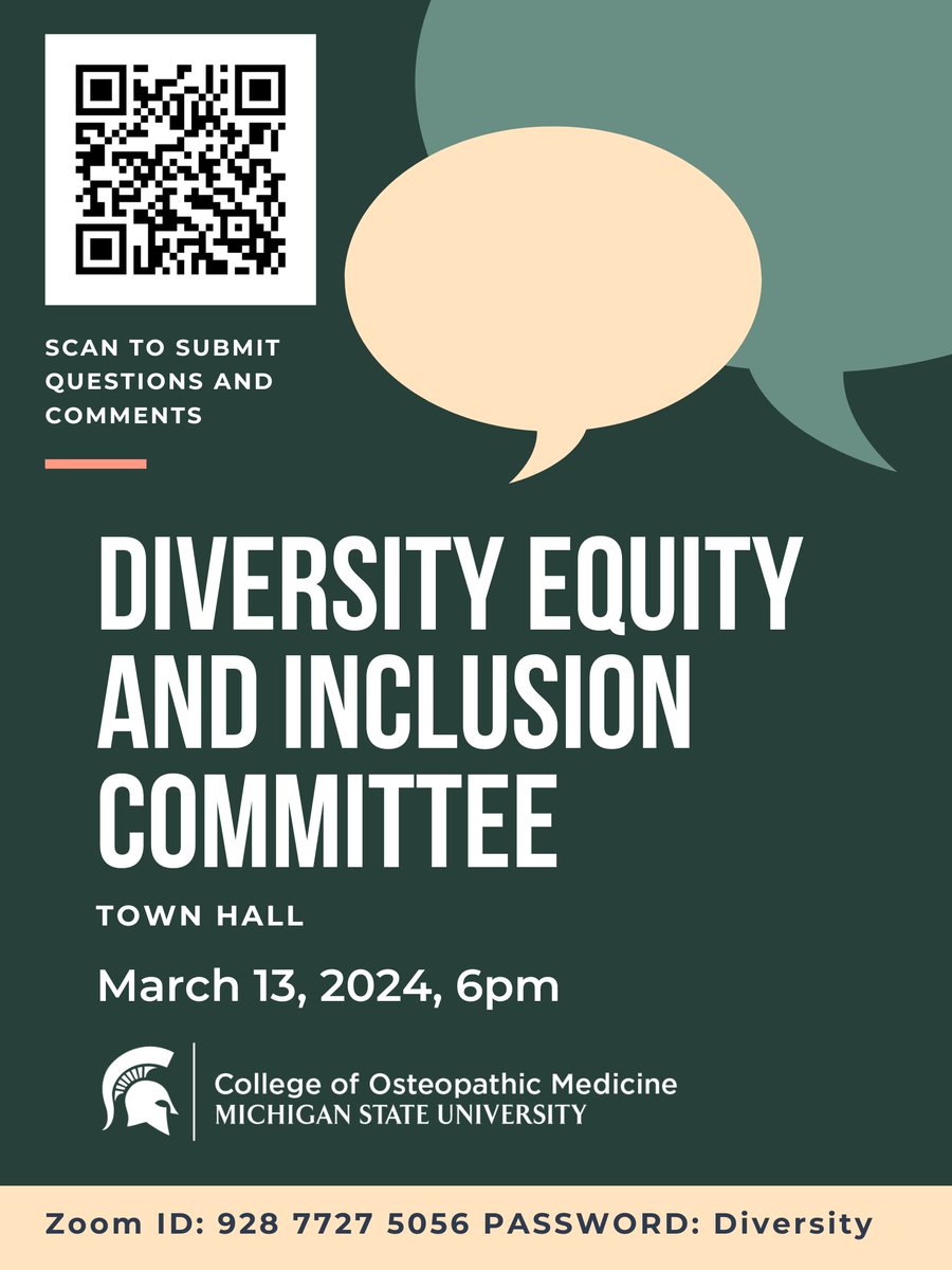 For this year’s Diversity Week, the college will host a town hall meeting with updates on the college's DEI strategic plan. Then, the floor will be open for discussion and feedback from the community. Submit your questions with the QR code or link: docs.google.com/forms/d/e/1FAI…