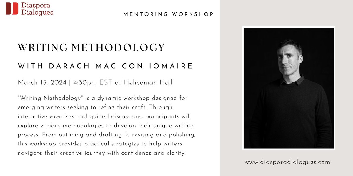 Interested in 'Writing Methodology'? Join us at Heliconian Hall next Friday for this dynamic workshop designed for emerging writers seeking to refine their craft. FREE but registration is required: eventbrite.ca/e/mentoring-wo…