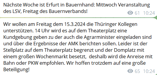 KonLex09's tweet photo. #ef1503 2024
Erfurt hat es nicht leicht. Nach dem 10h-Spektakel am Mittwoch folgt am Freitag eine weitere Versammlung, zu der auch in "Querdenker"-Kanälen aufgerufen wird. https://t.co/r9YctFQAp9