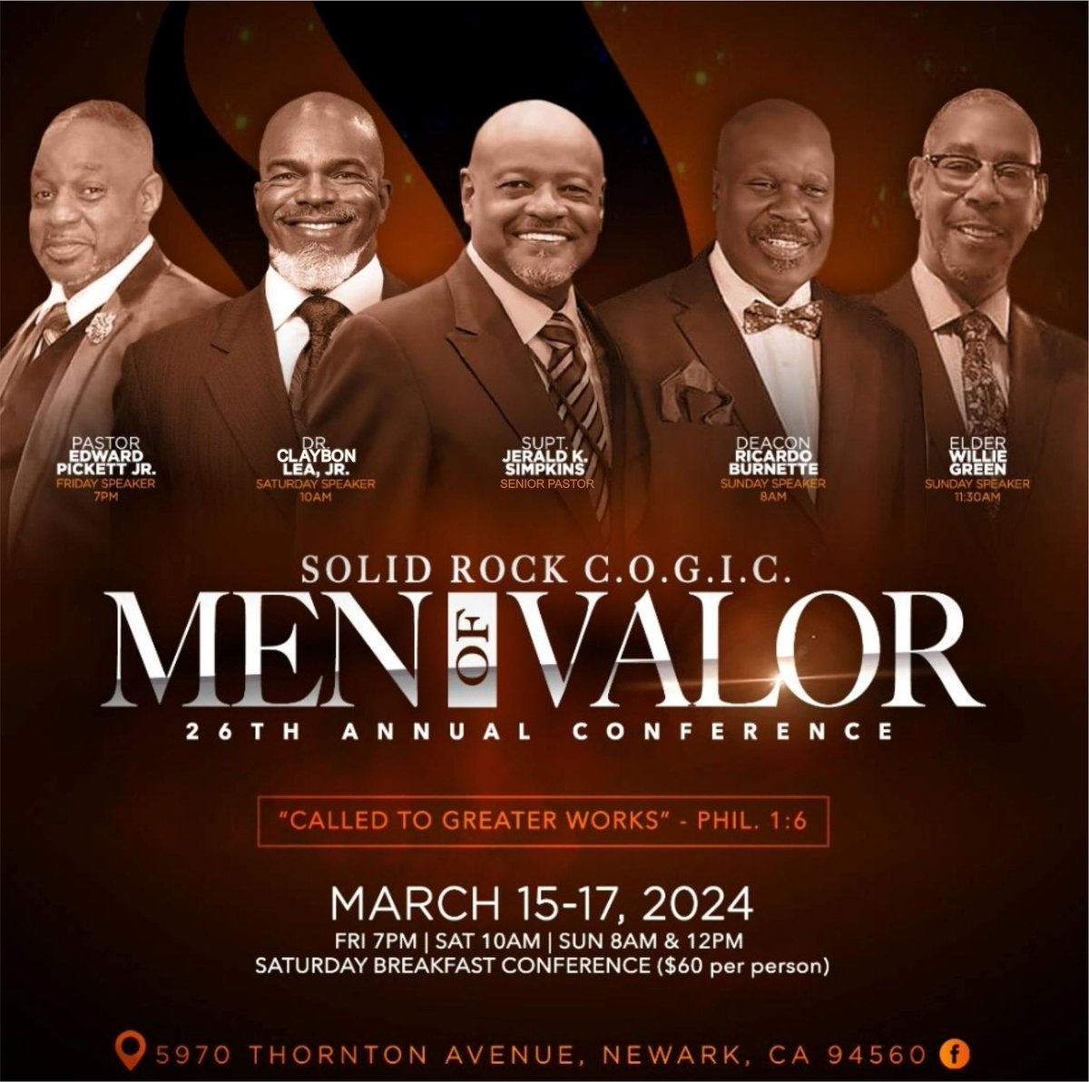 Looking forward to sharing with the men of Solid Rock C.O.G.I.C. next Saturday!