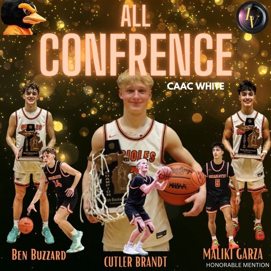 Congrats to our all-league players from this season!  

Cutler Brandt- 18.6 PPG, 2.7 STL, 73 3PM. 80% FT, 36% 3PT  

Ben Buzzard-10 PPG, 9 RBG, 1 BLK per game  

Maliki Garza -10 PPG, 2.5 AST, 1.5 STL,  71% FT  

Most importantly winners! 
The honors are well deserved!