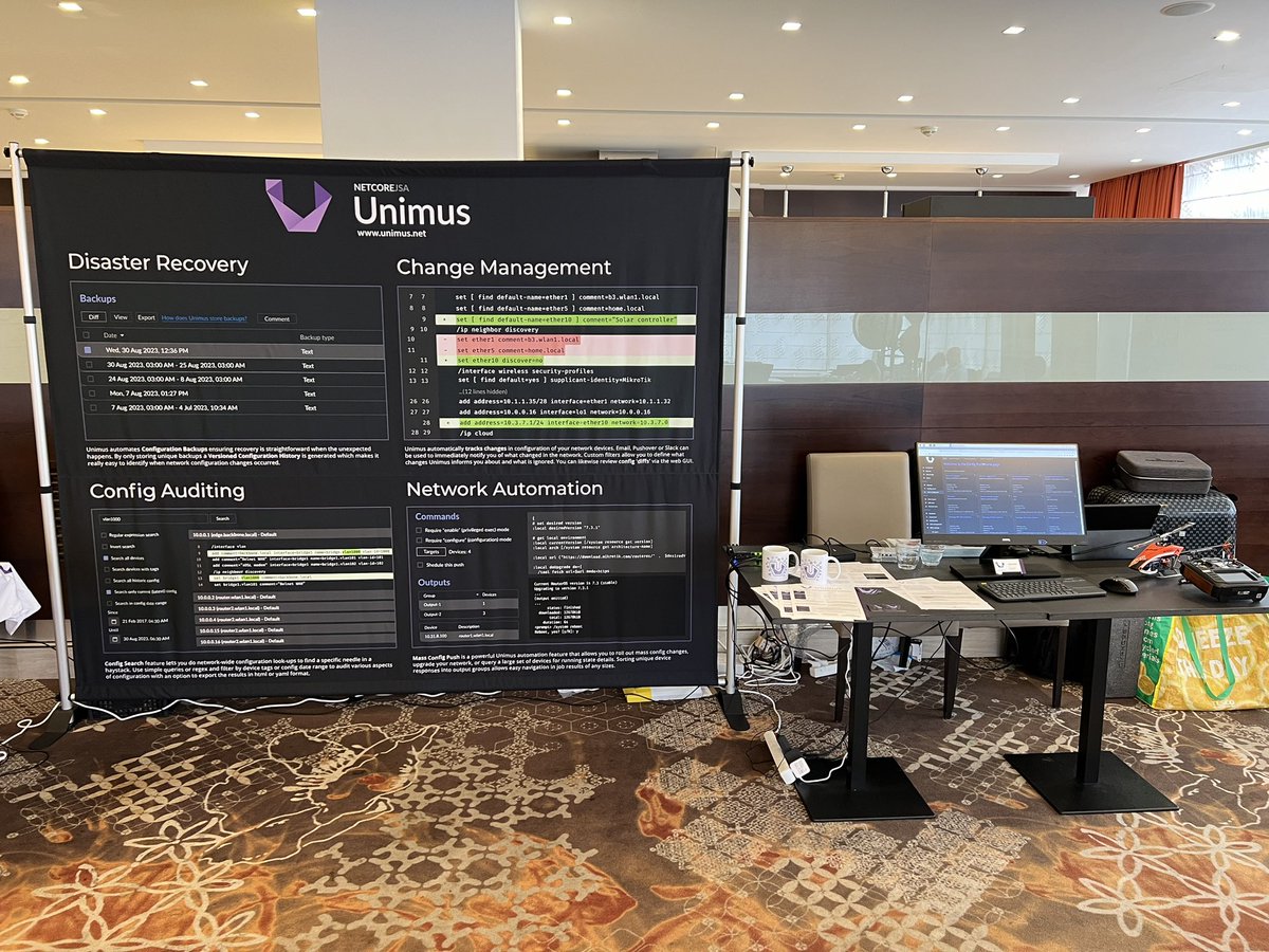 LibreQoS's tweet photo. Short stop at @mtpc_world - #MikroTik Professionals Conference 2024 in Prague, Czech Republic 🇨🇿
Learn more about upcoming events:
https://t.co/5KmCLnXxea
#MTPC #RouterOS #LibreQoS #QoE #OpenSource #MikroTikConference #MikrotikMUM #FLOSS #latency #bufferbloat #Unimus https://t.co/UKRz1qBle4