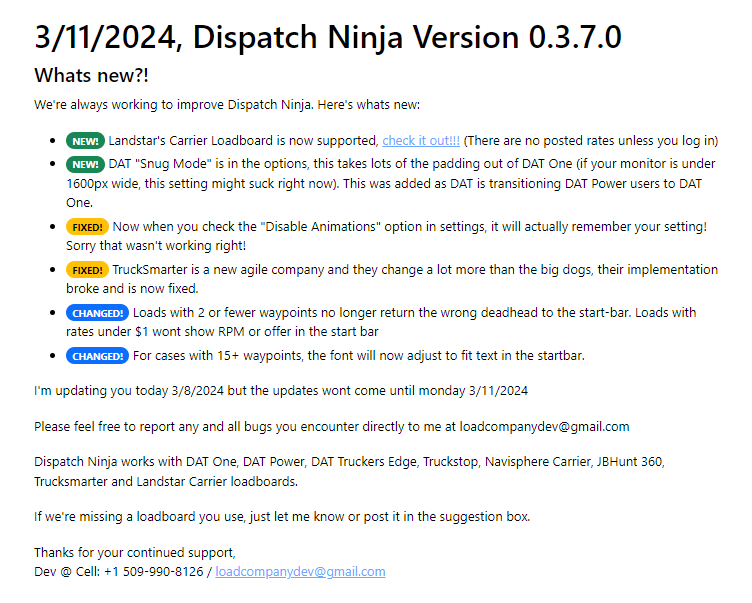 LoadboardNinja's tweet photo. dispatch ninja 0.3.7.0 coming to a loadboard near you
#landstar #jbhunt #truckstop #trucksmarter #dat #navisphere #dispatch
dont prank call my cell unless its really funny https://t.co/v4xK2VOnVd