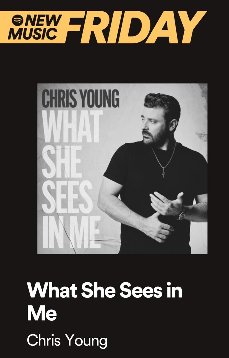 Thank y’all <a href="/Spotify/">Spotify</a> for adding “What She Sees In Me” to the New Music Friday Playlist. 

Listen here: CY.lnk.to/NMF