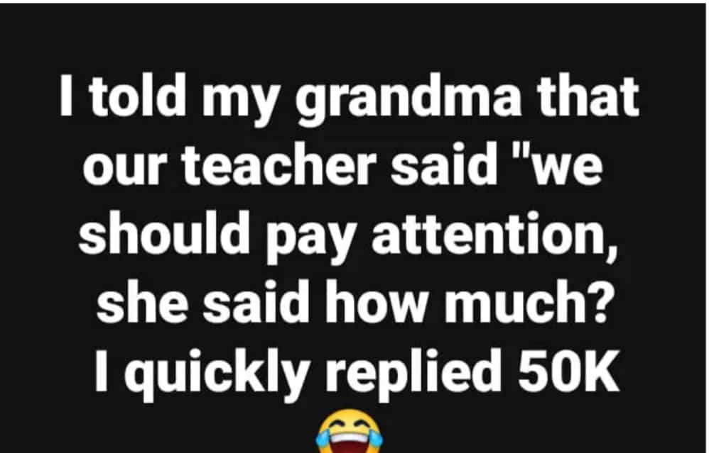 JinhoXl's tweet photo. I told my Grandma that our teacher  said "We should pay attention",  She said how much?
I quickly replied 50k
🤣🤣🤣🤣🤣🤣🤣🤣🤣🤣🤣 https://t.co/hF6qrdyuLX