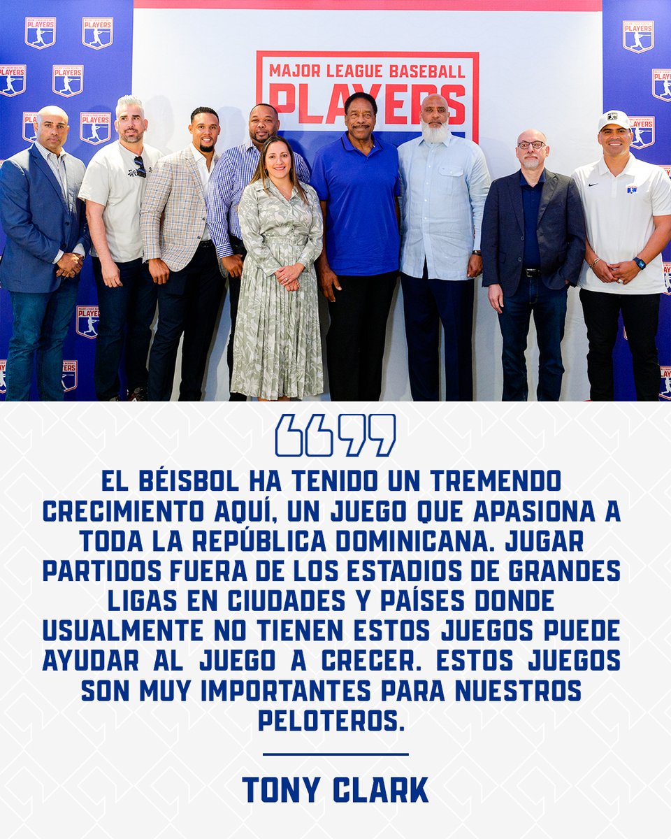 El Director Ejecutivo Tony Clark habla en una conferencia de prensa en Santo Domingo, antes de la Serie de Entrenamientos de Primavera en la República Dominicana.