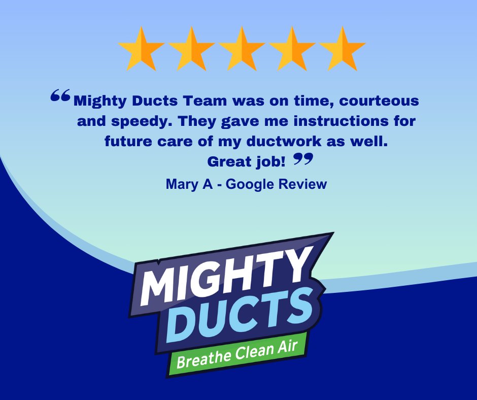 mightyductsllc's tweet photo. Our team is a well oiled machine and customer care is the name of our game. Thanks Mary for your awesome review! #customersrock #bestteamever #ductcleaningprofessionals https://t.co/Zm8Nyo2qDv