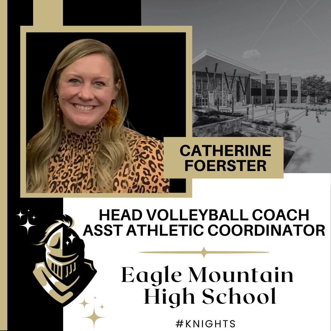 emsisdathletics's tweet photo. We are excited to announce Catherine Foerster as the inaugural Head Volleyball Coach and Assistant Athletic Coordinator at Eagle Mountain HS! Welcome to the EMS and Knights family! Learn more about Coach Foerster at https://t.co/rMH9Y19Lz9 https://t.co/iEtEUgQYgK