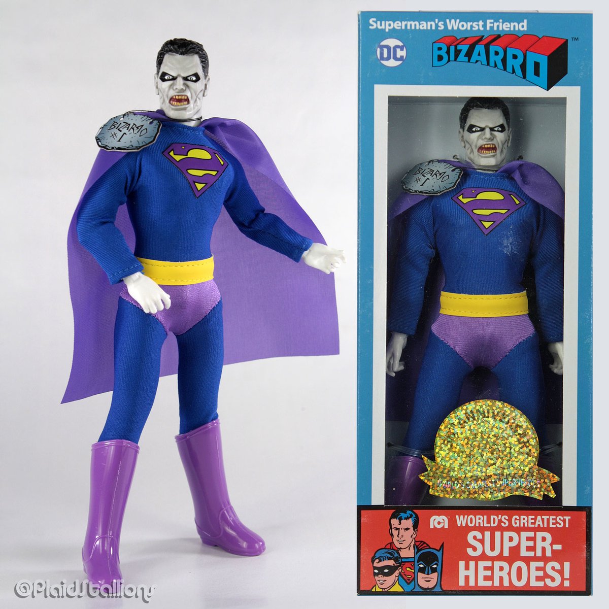 In case you missed the reveal in this morning's Mego Museum Newsletter. Here is the wave 18 50th Anniversary WGSH Bizarro in his final form. Bigger photos found at the Mego Museum! megomuseum.com/first-look-meg… #Mego #megomuseum #bizarro