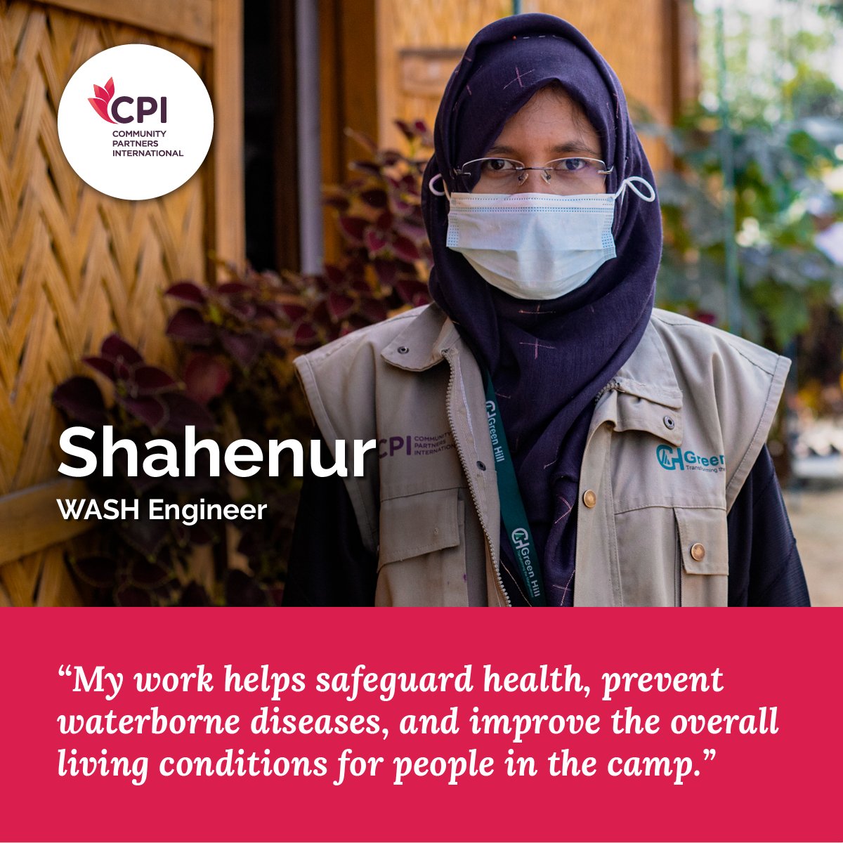 #IWD2024 #InternationalWomensDay #InspireInclusion #InvestinWomen Shahenur is a Water, Sanitation and Hygiene (WASH) Engineer supported by Community Partners International in Kutupalong Refugee Camp, Bangladesh. 👉 ow.ly/KxfY50QO7oT