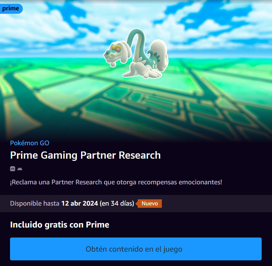 trainersgo2022's tweet photo. 👀Trainers, hay una nueva investigación de partner (de 4 fases) para los que tengan una suscripción en Amazon Prime Gaming, el cual vence el 12 de abril. (1/2)
#partnerresearch #primegaming #pokemongoapp #trainersgo #worldofwonders #TimelessTravels #pokemongo https://t.co/FLbW2etrgW